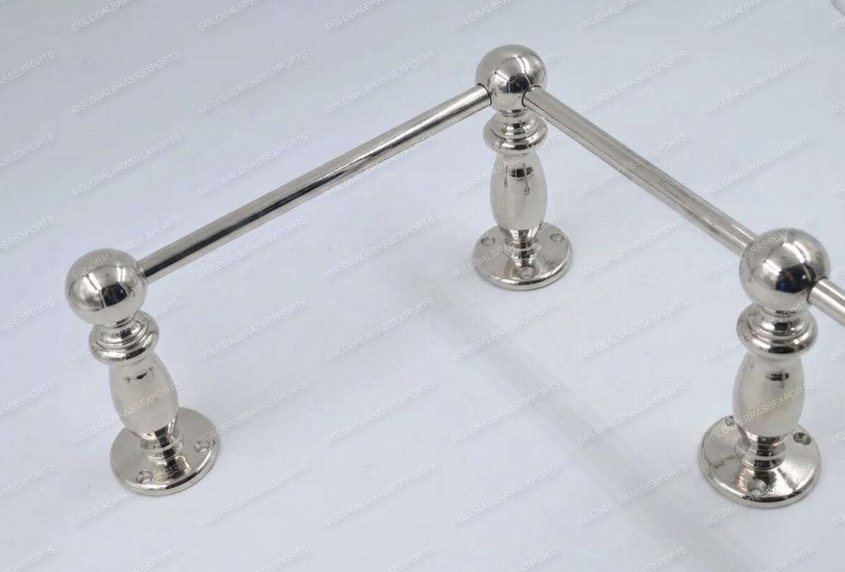 Brass Gallery Rail - Tipping Rail for Shelves - Polished Nickel Finish.