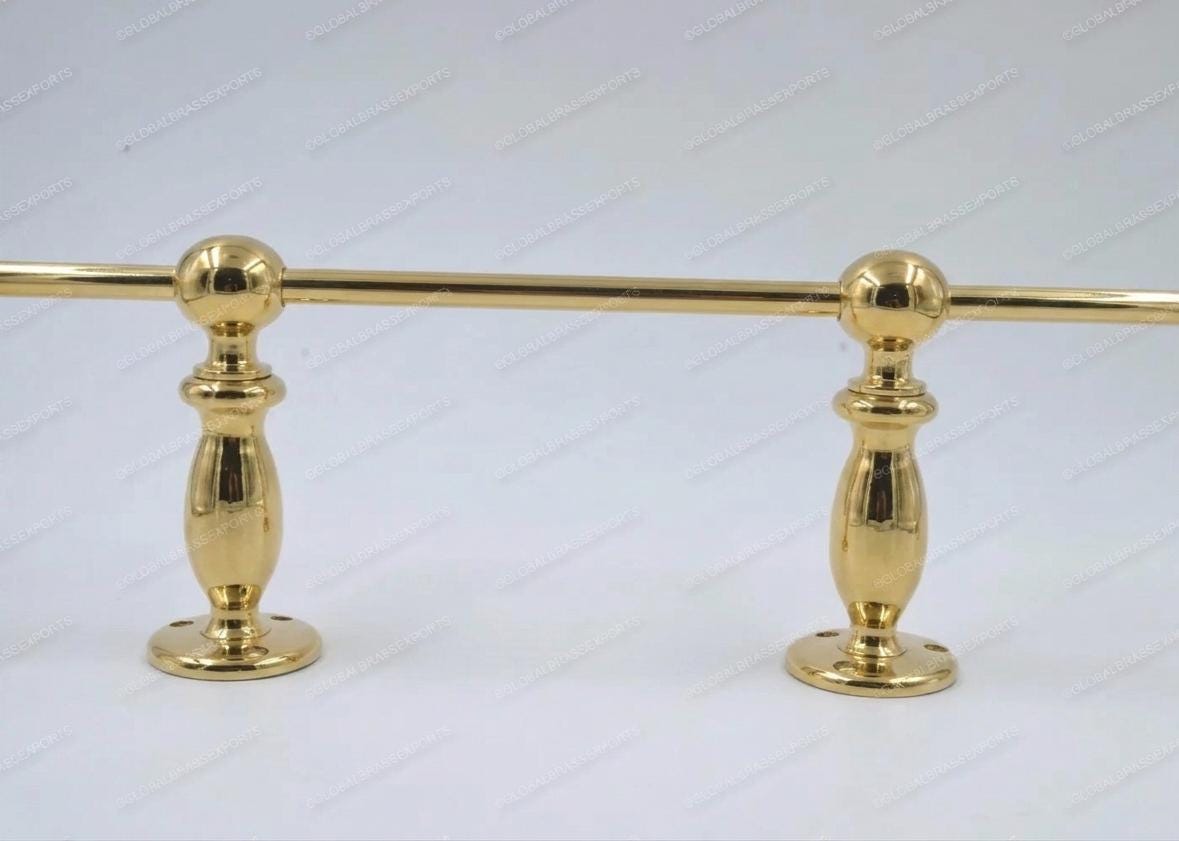 LACQURED /UNLACQURED Solid Brass Gallery Rail – Polished Tipping Shelf Hardware