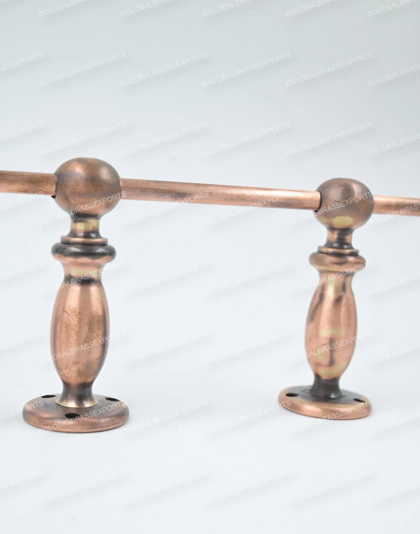 Brass Gallery Rail - Tipping Rail for Shelves - Copper Brushed Antique Finish.