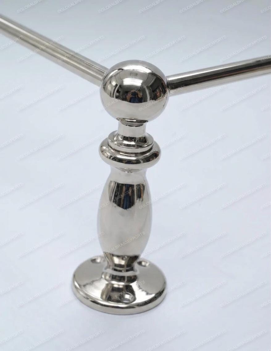 Brass Gallery Rail - Tipping Rail for Shelves - Polished Nickel Finish.