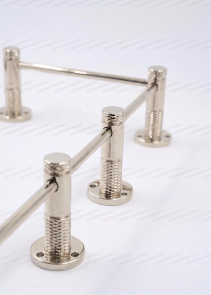 Brass Gallery Rail - Tipping Rail for Shelves - Polished Nickel Finish.