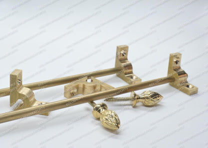 Brass Stair Rods Unlacquered Raw Finish, Carpet Runner Hardware Set