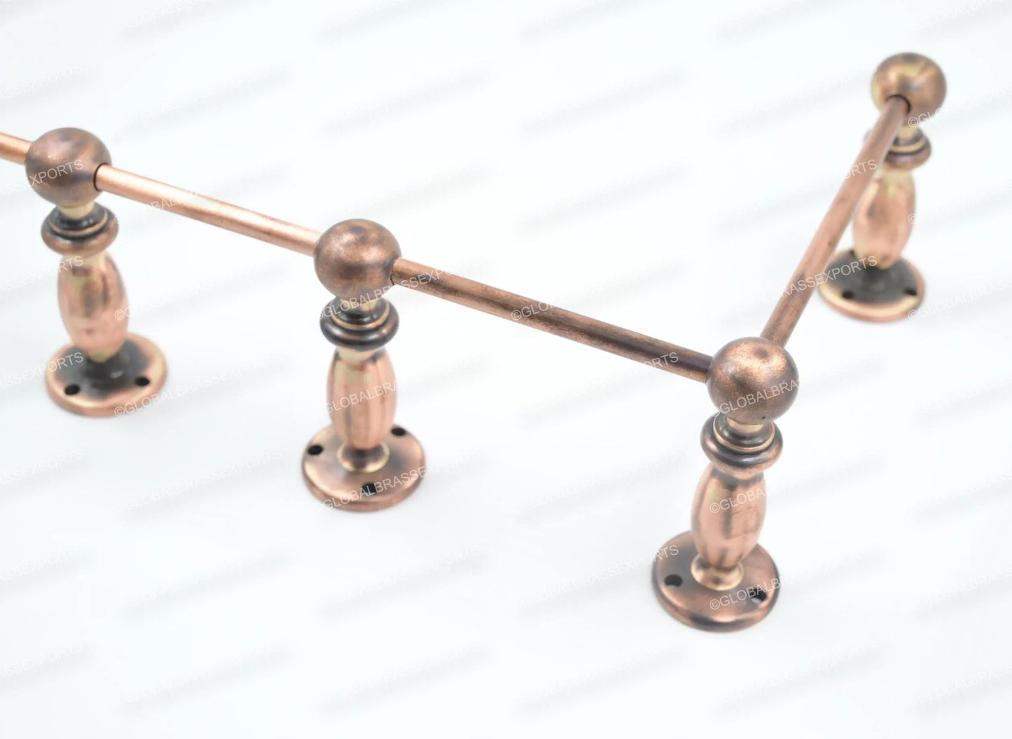 Brass Gallery Rail - Tipping Rail for Shelves - Copper Brushed Antique Finish.