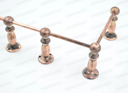 Brass Gallery Rail - Tipping Rail for Shelves - Copper Brushed Antique Finish.