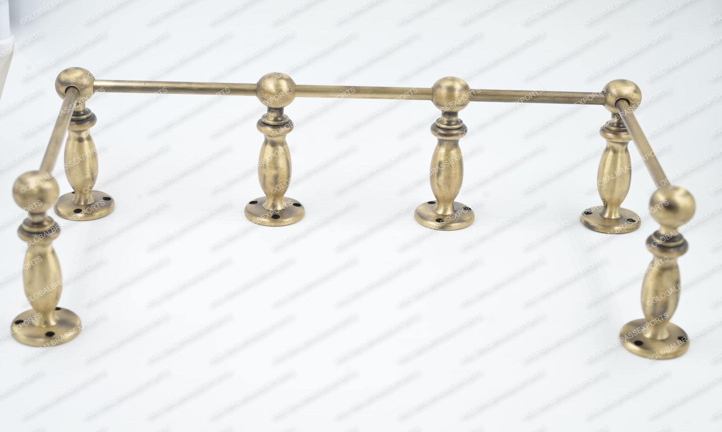 Brass Gallery Rail - Tipping Rail for Shelves - Brushed Antique Finish.