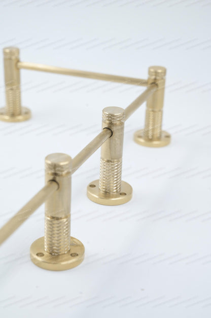 Unlacquered/ Lacqured Brass Gallery Rail - Tipping Rail for Shelves - Matt Brushed Finish.