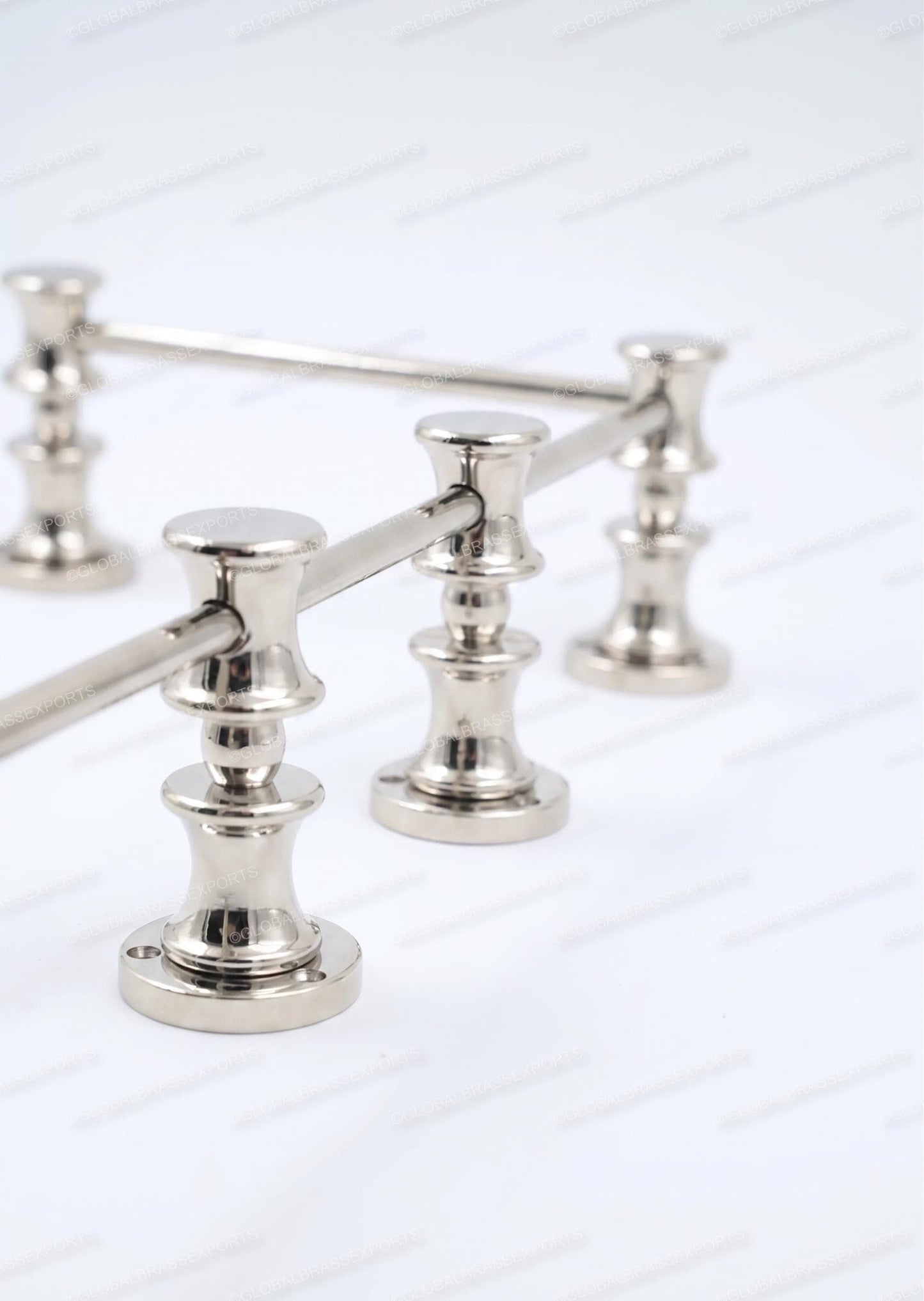 Brass Gallery Rail - Tipping Rail for Shelves - Polished Nickel Finish.