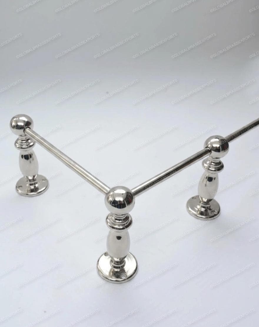 Brass Gallery Rail - Tipping Rail for Shelves - Polished Nickel Finish.