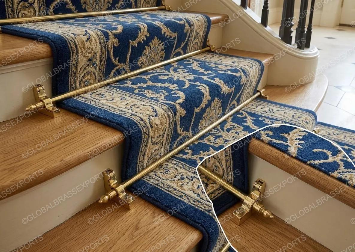Brass Stair Rods Unlacquered, Carpet Runner Hardware Set