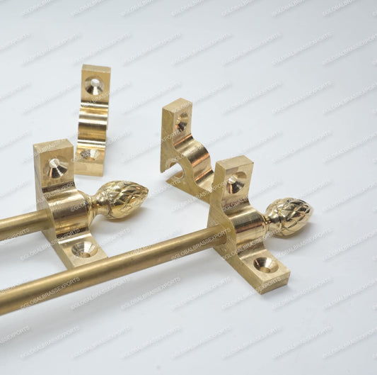 Brass Stair Rods Unlacquered Raw Finish, Carpet Runner Hardware Set