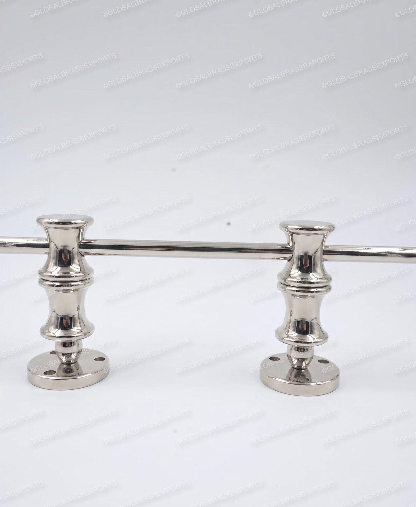Brass Gallery Rail - Tipping Rail for Shelves - Polished Nickel Finish.