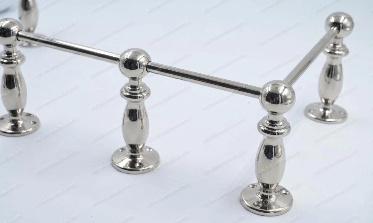 Brass Gallery Rail - Tipping Rail for Shelves - Polished Nickel Finish.
