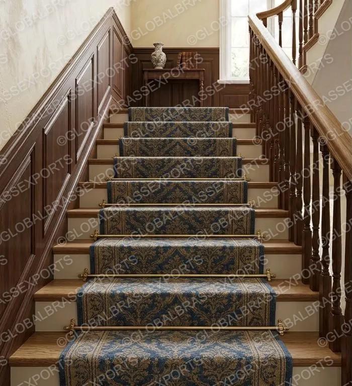 Brass Stair Rods Unlacquered, Carpet Runner Hardware Set