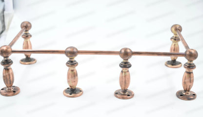 Brass Gallery Rail - Tipping Rail for Shelves - Copper Brushed Antique Finish.
