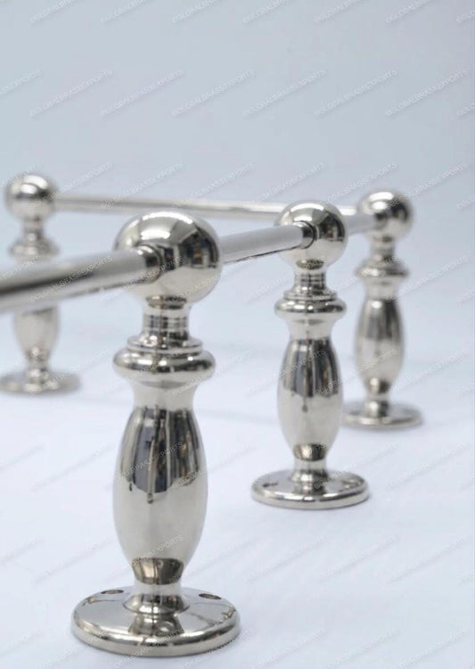Brass Gallery Rail - Tipping Rail for Shelves - Polished Nickel Finish.