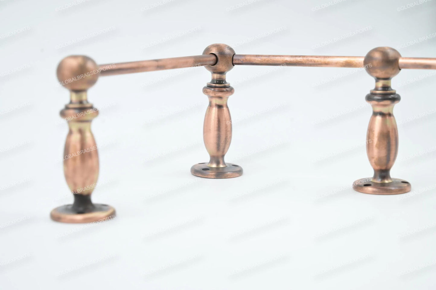 Brass Gallery Rail - Tipping Rail for Shelves - Copper Brushed Antique Finish.