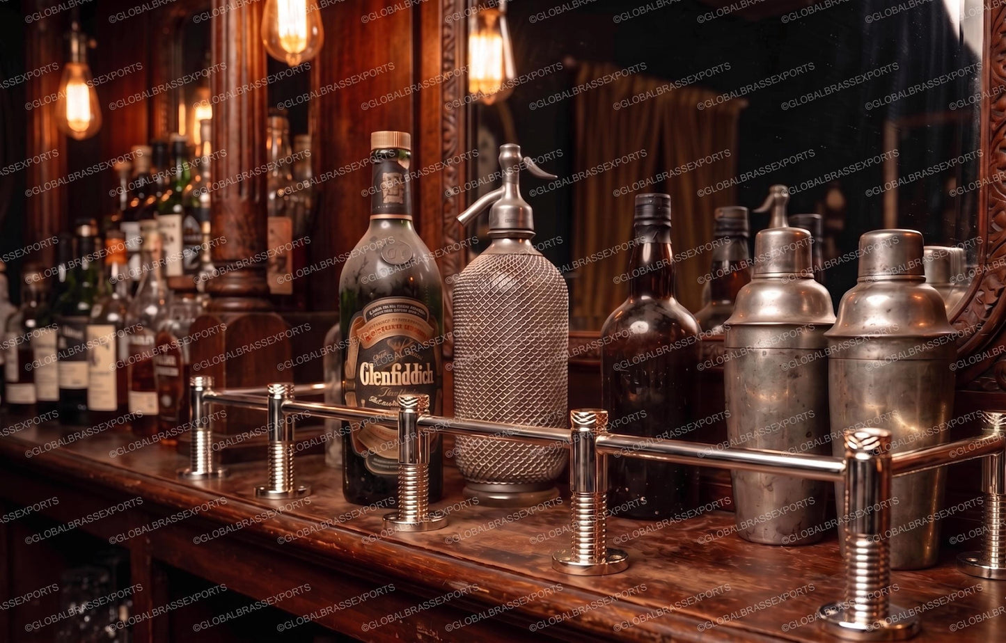 Brass Gallery Rail - Tipping Rail for Shelves - Polished Nickel Finish.