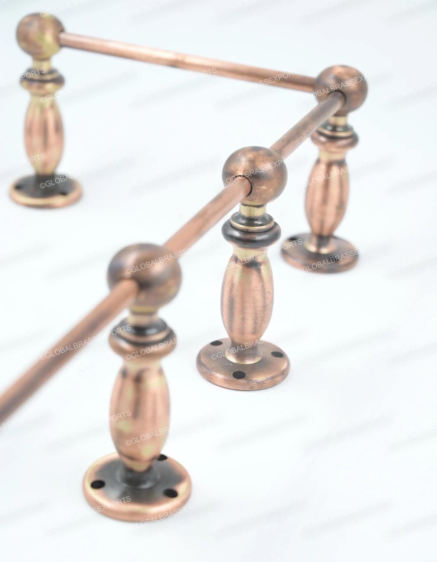 Brass Gallery Rail - Tipping Rail for Shelves - Copper Brushed Antique Finish.