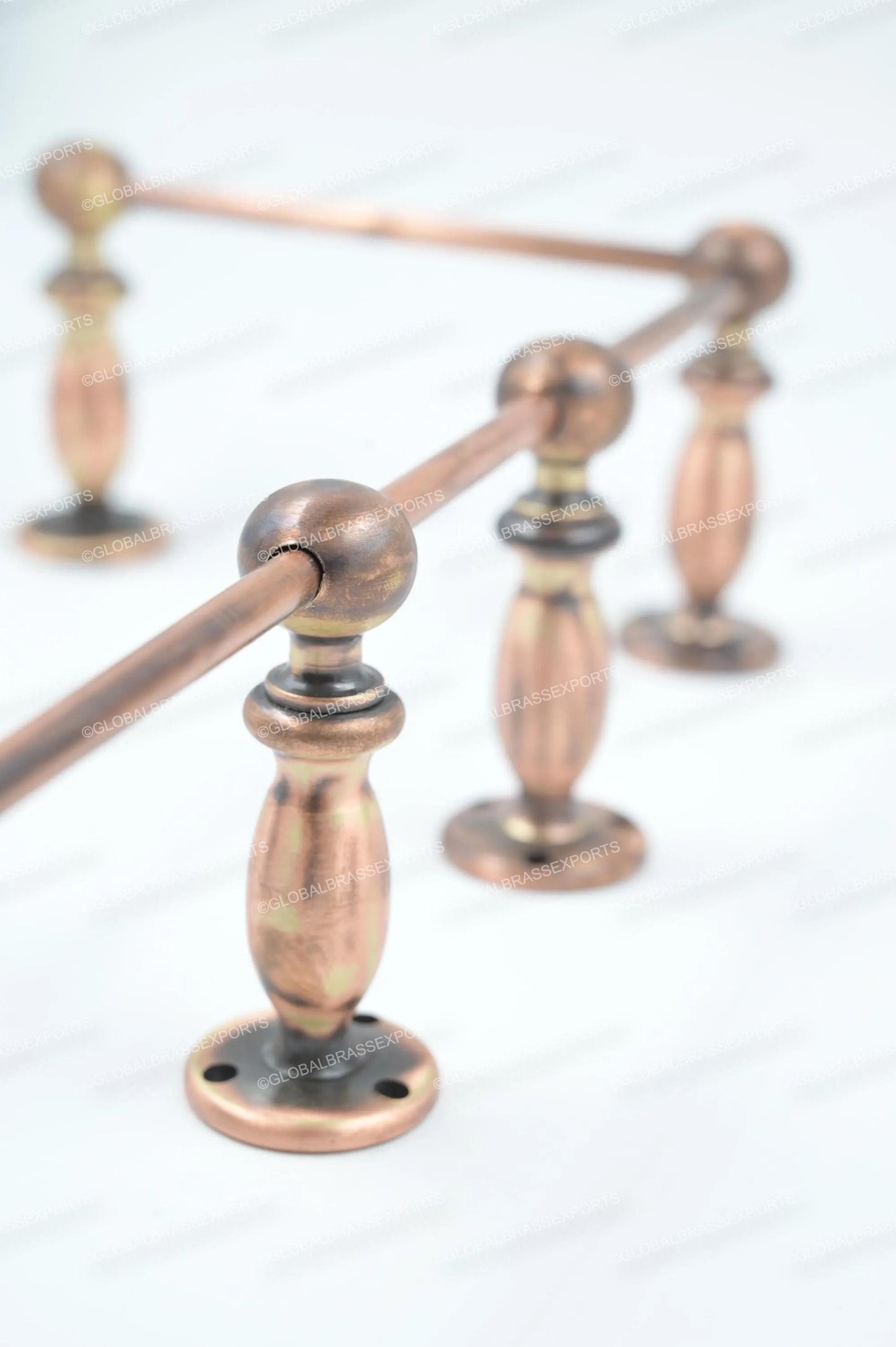 Brass Gallery Rail - Tipping Rail for Shelves - Copper Brushed Antique Finish.