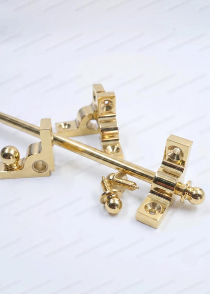 Brass Stair Rods Unlacquered POLISHED Finish, Carpet Runner Hardware Set