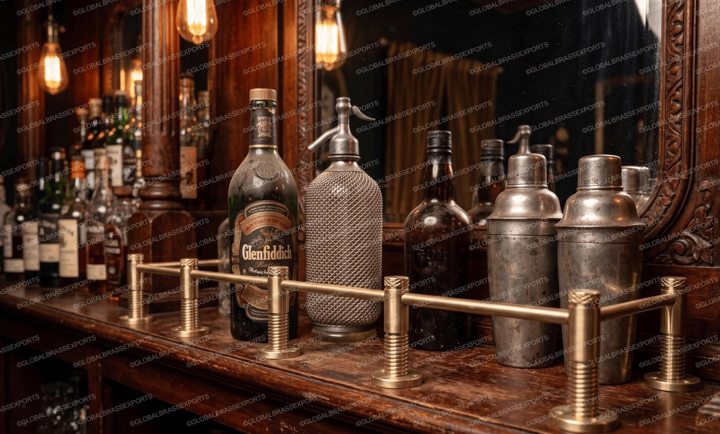 Unlacquered/ Lacqured Brass Gallery Rail - Tipping Rail for Shelves - Matt Brushed Finish.