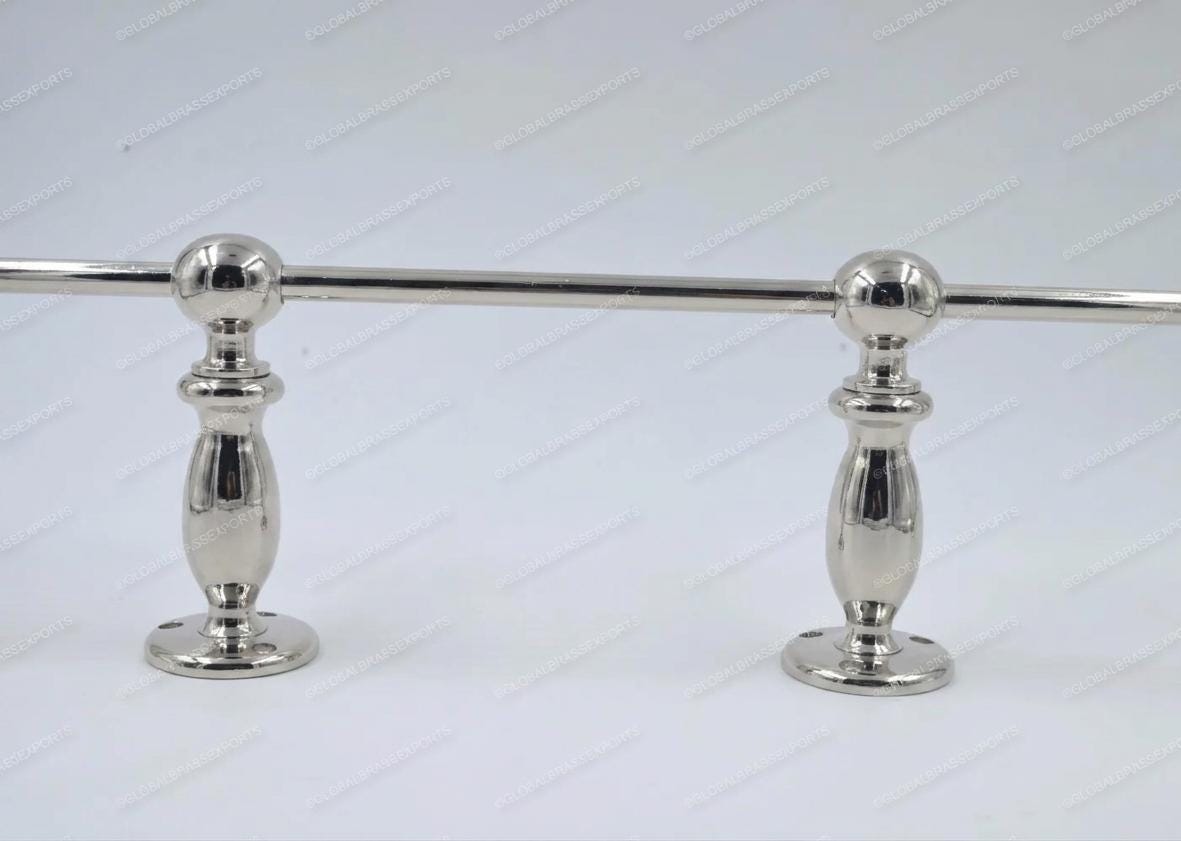 Brass Gallery Rail - Tipping Rail for Shelves - Polished Nickel Finish.
