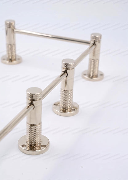 Brass Gallery Rail - Tipping Rail for Shelves - Polished Nickel Finish.