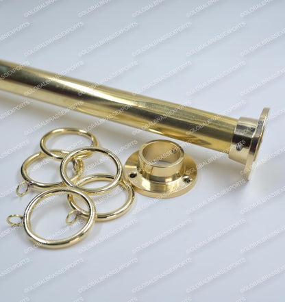 Unlacquered Brass Shower Rod: Wall Mount Bathroom