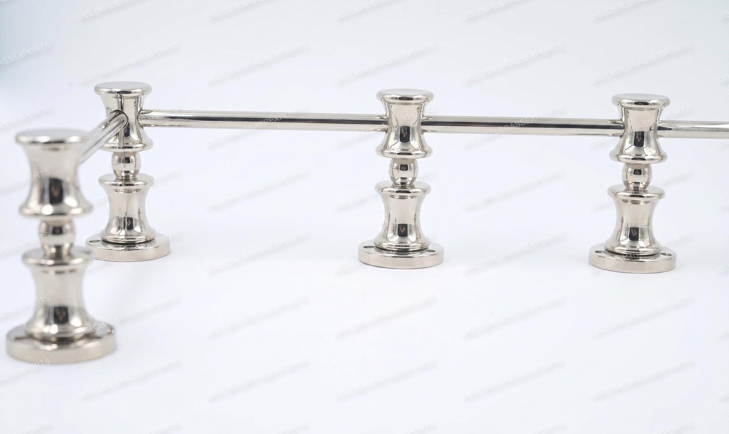 Brass Gallery Rail - Tipping Rail for Shelves - Polished Nickel Finish.