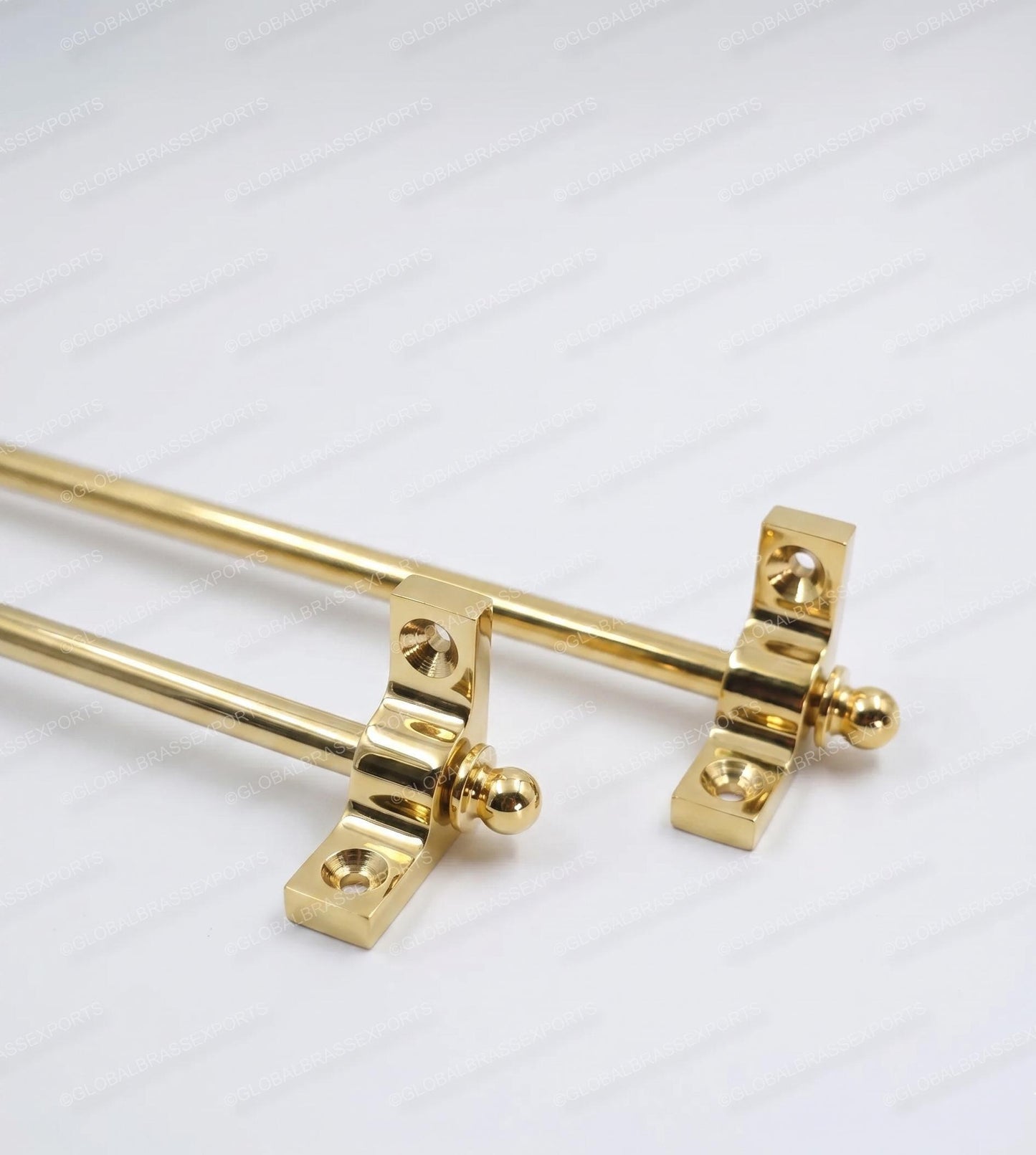 Brass Stair Rods Unlacquered POLISHED Finish, Carpet Runner Hardware Set