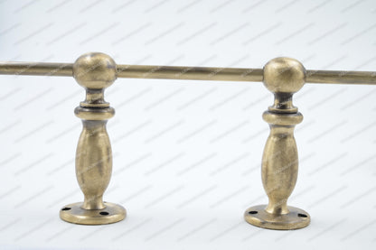 Brass Gallery Rail - Tipping Rail for Shelves - Brushed Antique Finish.