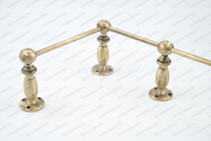 Brass Gallery Rail - Tipping Rail for Shelves - Brushed Antique Finish.
