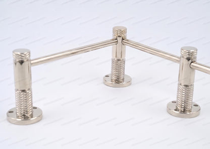 Brass Gallery Rail - Tipping Rail for Shelves - Polished Nickel Finish.