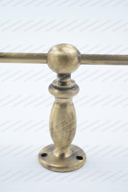 Brass Gallery Rail Tipping Rail for Shelves | Brushed Antique Finish | Adjustable Contemporary Fixture | Architectural Patina