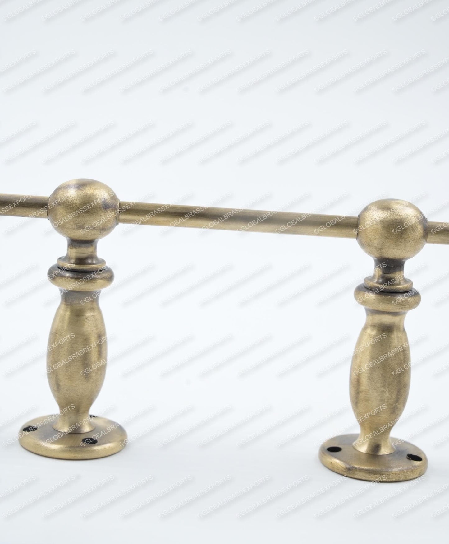 Brass Gallery Rail Tipping Rail for Shelves | Brushed Antique Finish | Adjustable Contemporary Fixture | Architectural Patina