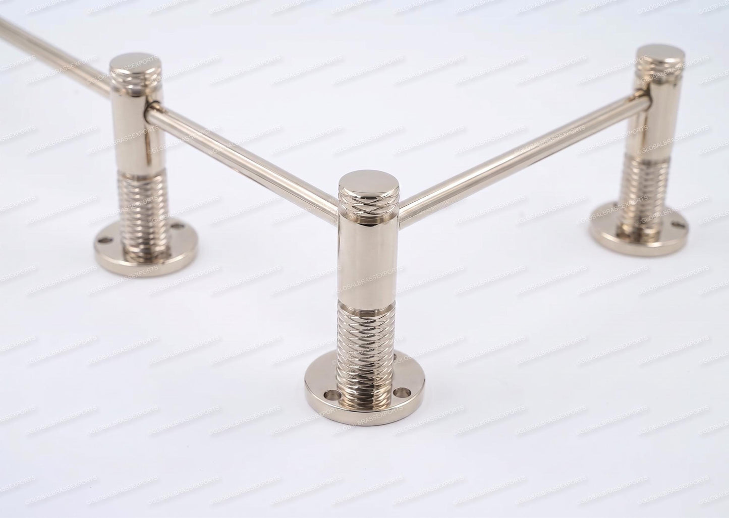 Brass Gallery Rail Tipping Rail for Shelves Polished Nickel Finish | Modern Architectural Fixture | Adjustable Wall Mount Storage Organizer
