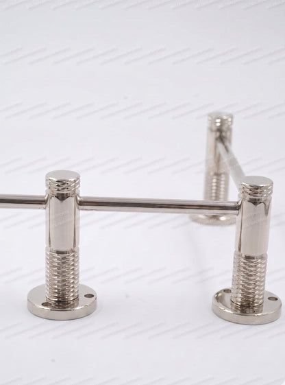Brass Gallery Rail Tipping Rail for Shelves Polished Nickel Finish | Modern Architectural Fixture | Adjustable Wall Mount Storage Organizer